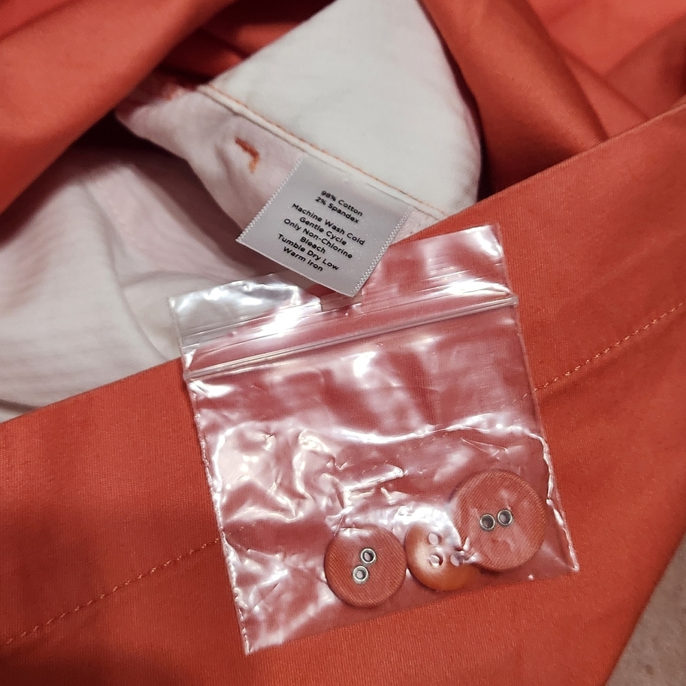 Talbots Woman Shorts Orange Salmon Summer Cotton NWOT 22W - Picture 6 of 12
